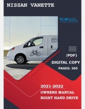NISSAN VANETTE 2021-2022 OWNERS MANUAL IN ENGLISH
